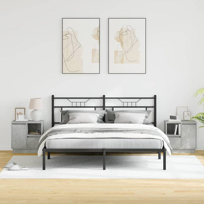 Nachttisch mit 2 pcs Betongrau 50 x 34,5 x 50 cm Holzwerkstoff