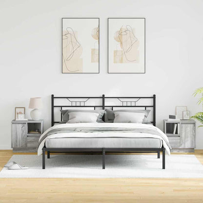Nachttisch mit 2 pcs Grau 50 x 34,5 x 50 cm Holzwerkstoff