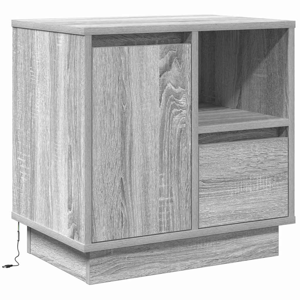 Nachttisch mit 2 pcs Grau 50 x 34,5 x 50 cm Holzwerkstoff