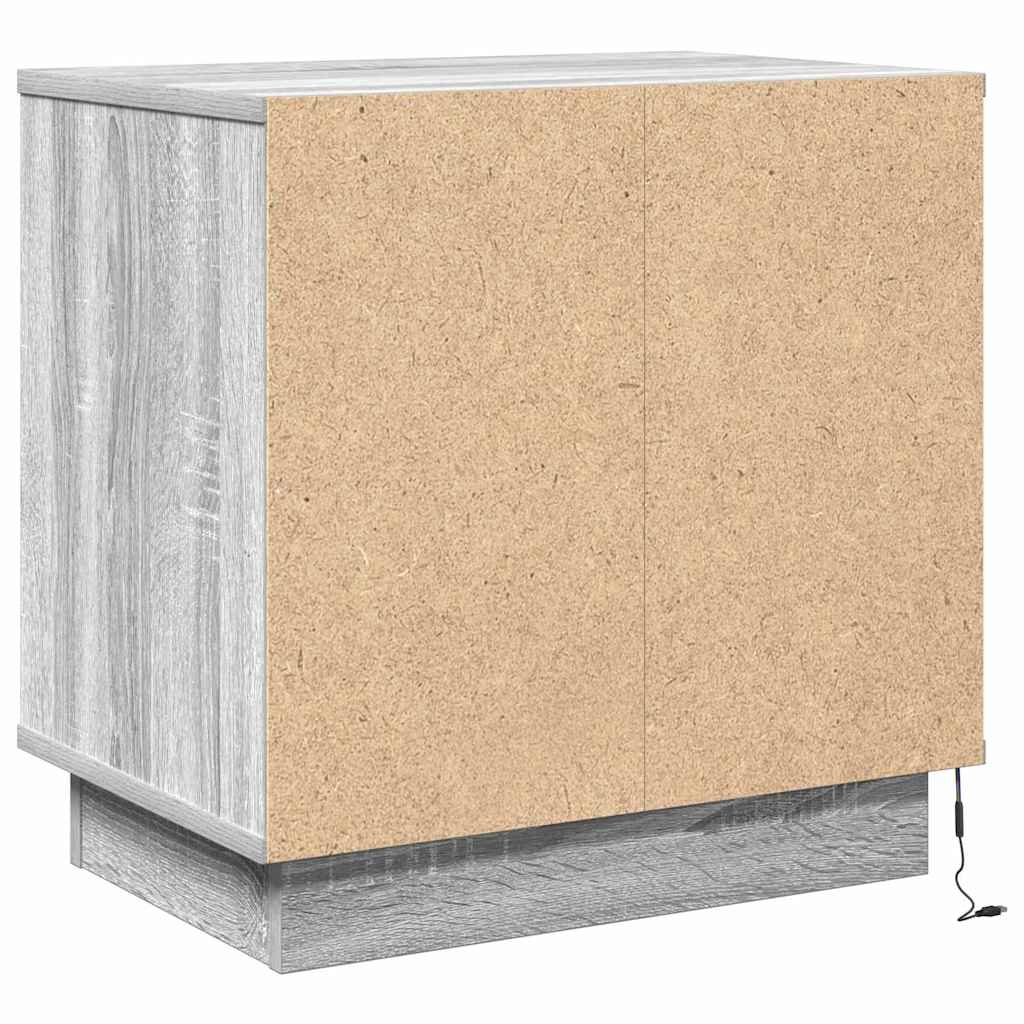 Nachttisch mit 2 pcs Grau 50 x 34,5 x 50 cm Holzwerkstoff
