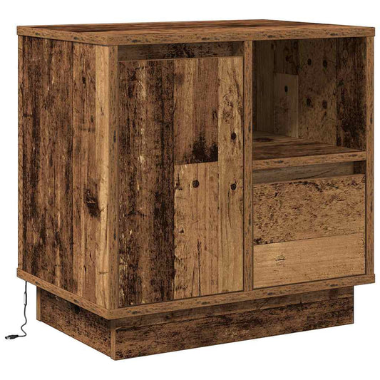 Nachttisch mit 2 pcs Altholz 50 x 34,5 x 50 cm Holzwerkstoff