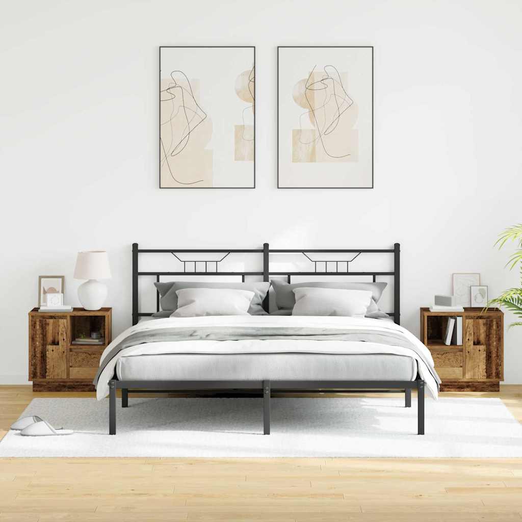 Nachttisch mit 2 pcs Altholz 50 x 34,5 x 50 cm Holzwerkstoff