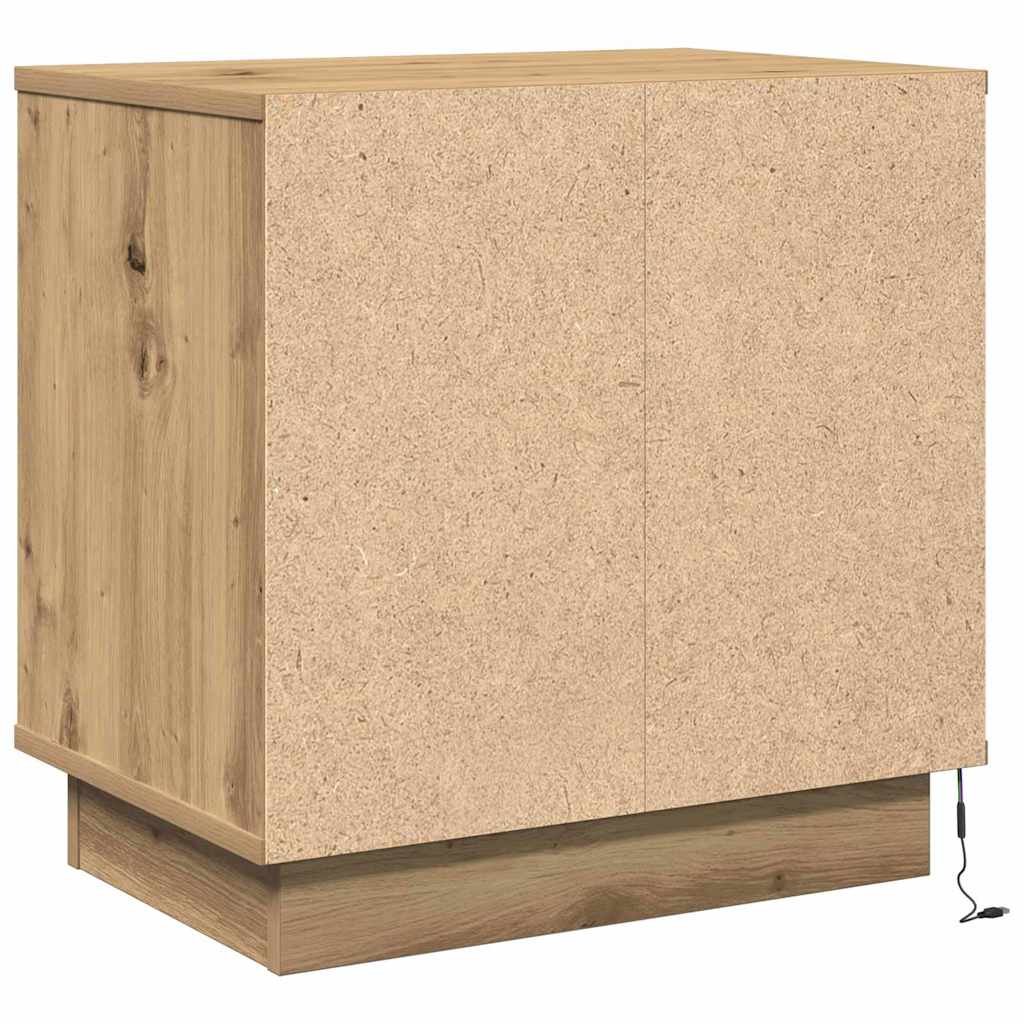 Nachttisch mit 2 pcs Eiche handwerklich 50 x 34,5 x 50 cm
