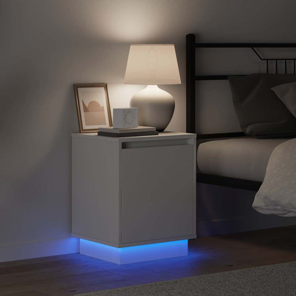 Nachttisch mit Weiß 39 x 34,5 x 50 cm Holzwerkstoff