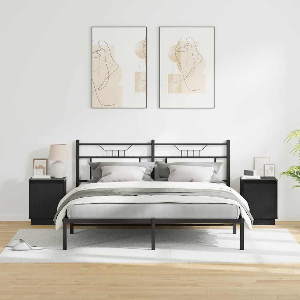 Nachttisch mit 2 pcs Schwarz 39 x 34,5 x 50 cm Holzwerkstoff