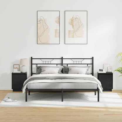 Nachttisch mit 2 pcs Schwarz 39 x 34,5 x 50 cm Holzwerkstoff