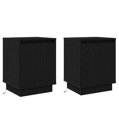 Nachttisch mit 2 pcs Schwarz 39 x 34,5 x 50 cm Holzwerkstoff