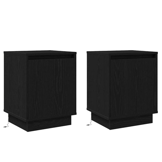 Nachttisch mit 2 pcs Schwarz 39 x 34,5 x 50 cm Holzwerkstoff
