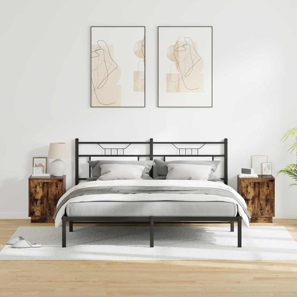 Nachttisch mit 2 pcs Geräucherte Eiche 39 x 34,5 x 50 cm