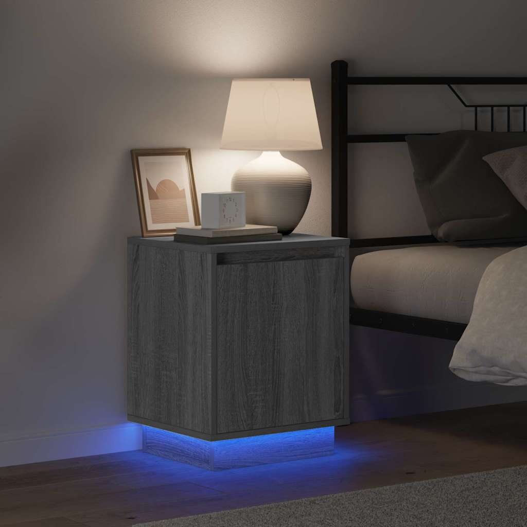 Nachttisch mit 2 pcs Grau 39 x 34,5 x 50 cm Holzwerkstoff