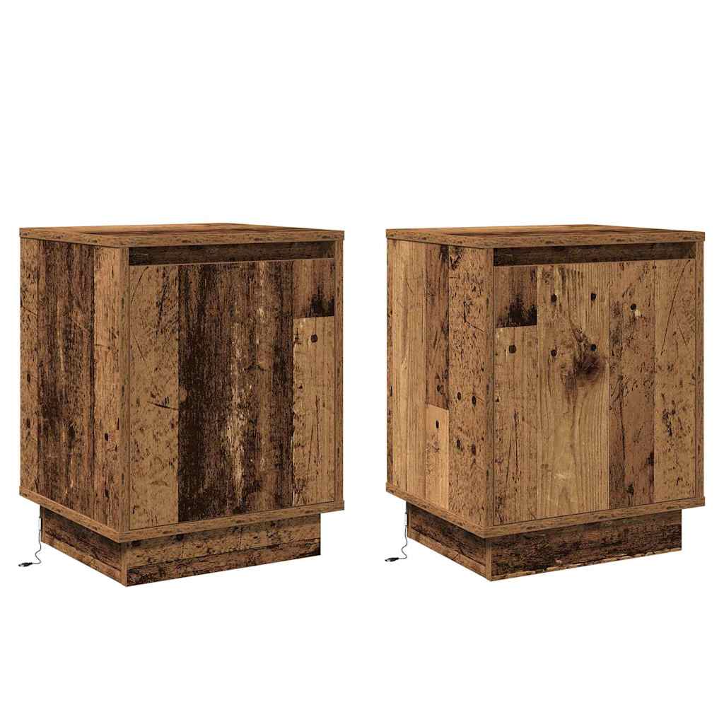 Nachttisch mit 2 pcs Altholz 39 x 34,5 x 50 cm Holzwerkstoff