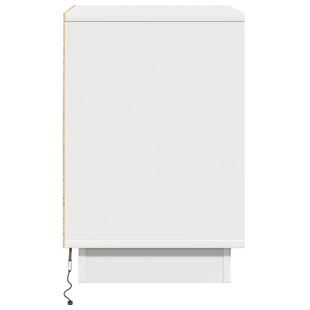 Nachttisch mit Schubladen Weiß 39 x 34,5 x 50 cm Holzwerkstoff