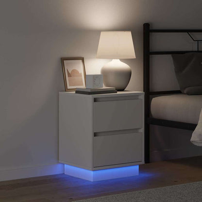 Nachttisch mit 2 pcs Weiß 39 x 34,5 x 50 cm Holzwerkstoff