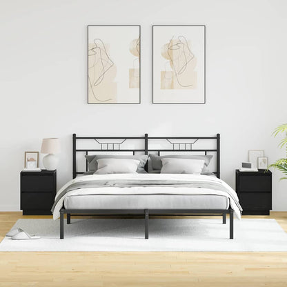 Nachttisch mit 2 pcs Schwarz 39 x 34,5 x 50 cm Holzwerkstoff