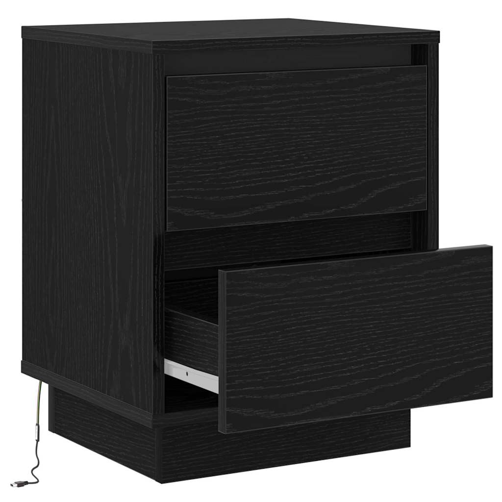 Nachttisch mit 2 pcs Schwarz 39 x 34,5 x 50 cm Holzwerkstoff