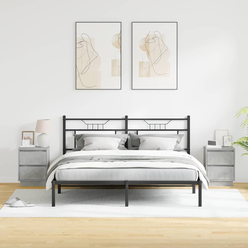 Nachttisch mit 2 pcs Betongrau 39 x 34,5 x 50 cm Holzwerkstoff