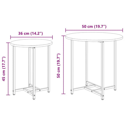Beistelltisch-Set 2 pcs Sonoma-Eiche und Schwarz