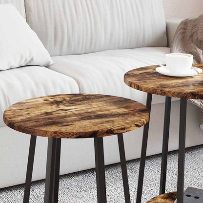 Beistelltisch-Set 2 pcs Rauchesche und Schwarz 50 x 50 x 51 cm