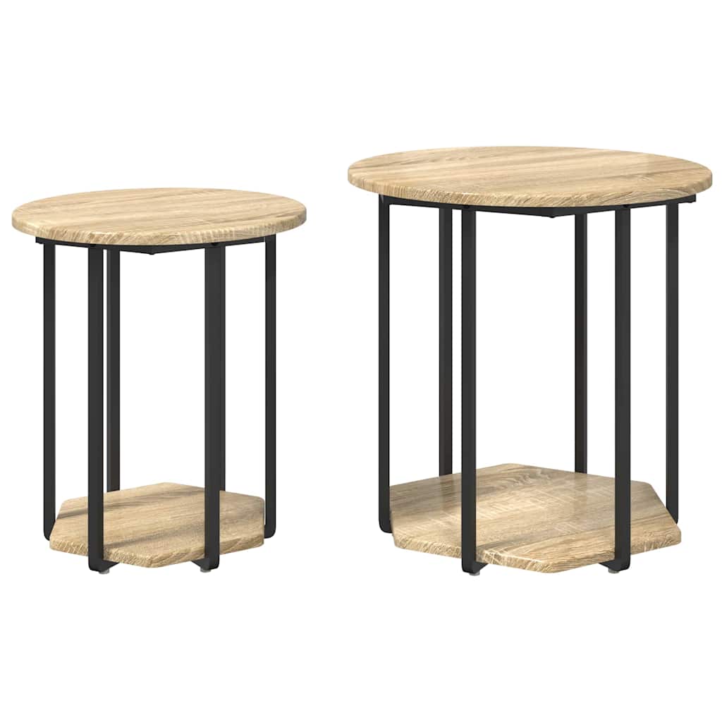 Beistelltisch-Set 2 pcs Braun 50 x 50 x 50,5 cm Holzwerkstoff