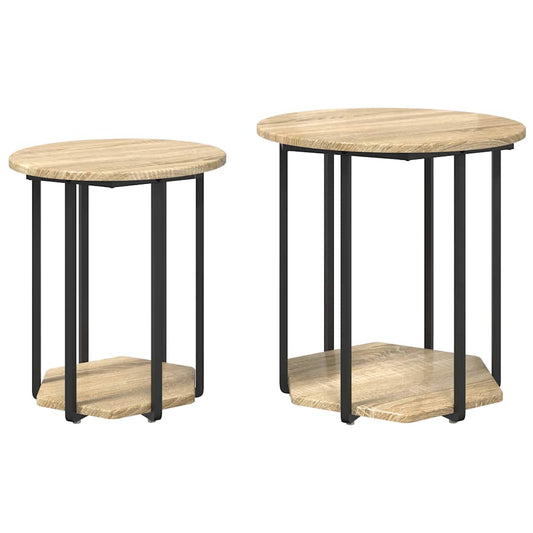 Beistelltisch-Set 2 pcs Braun 50 x 50 x 50,5 cm Holzwerkstoff