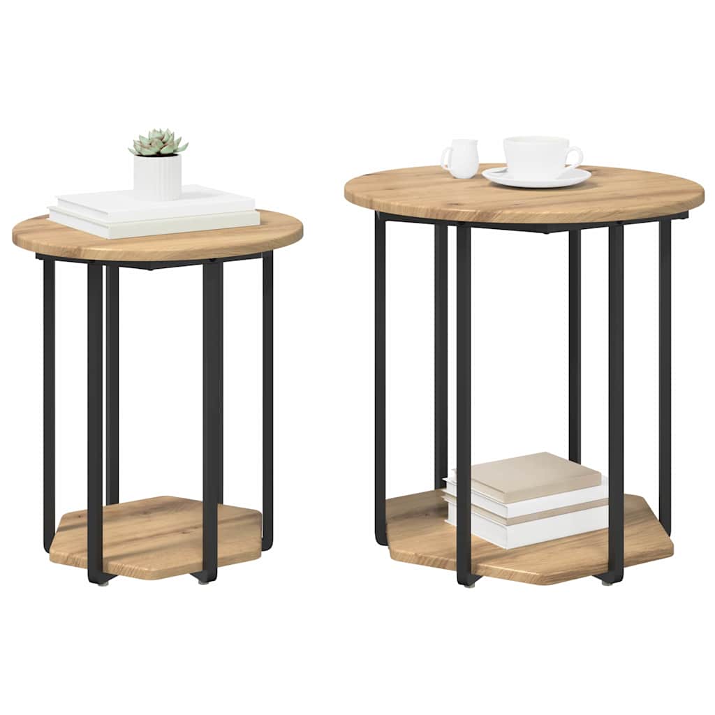 Beistelltisch-Set 2 pcs Braun 50 x 50 x 50,5 cm Holzwerkstoff