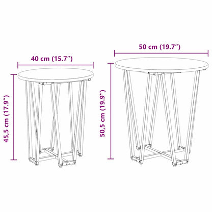 Beistelltisch-Set 2 pcs Grau Sonoma und Schwarz