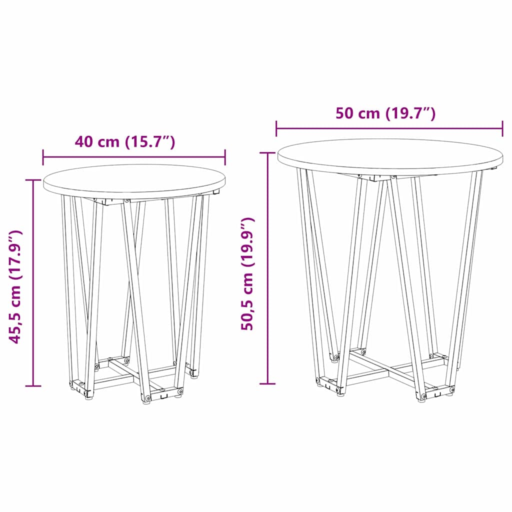 Beistelltisch-Set 2 pcs Artisan Eiche und Schwarz