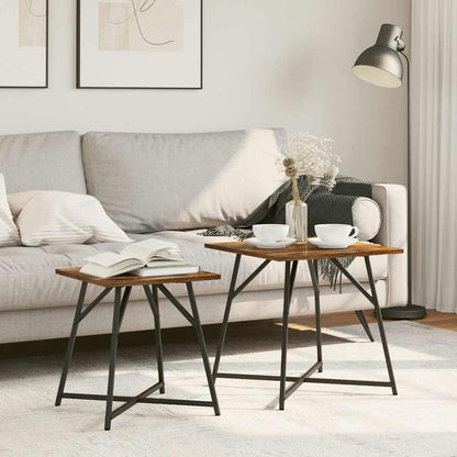 Beistelltisch-Set 2 pcs Rauchesche und Schwarz 50 x 50 x 50 cm