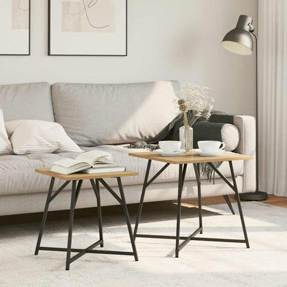 Beistelltisch-Set 2 pcs Artisan Eiche und Schwarz