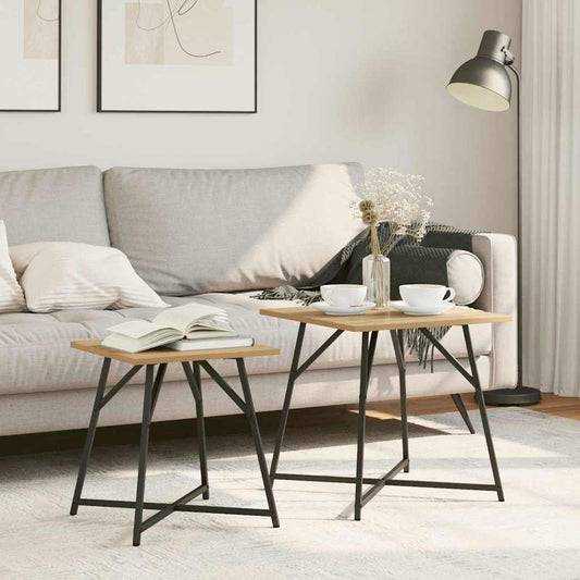 Beistelltisch-Set 2 pcs Artisan Eiche und Schwarz