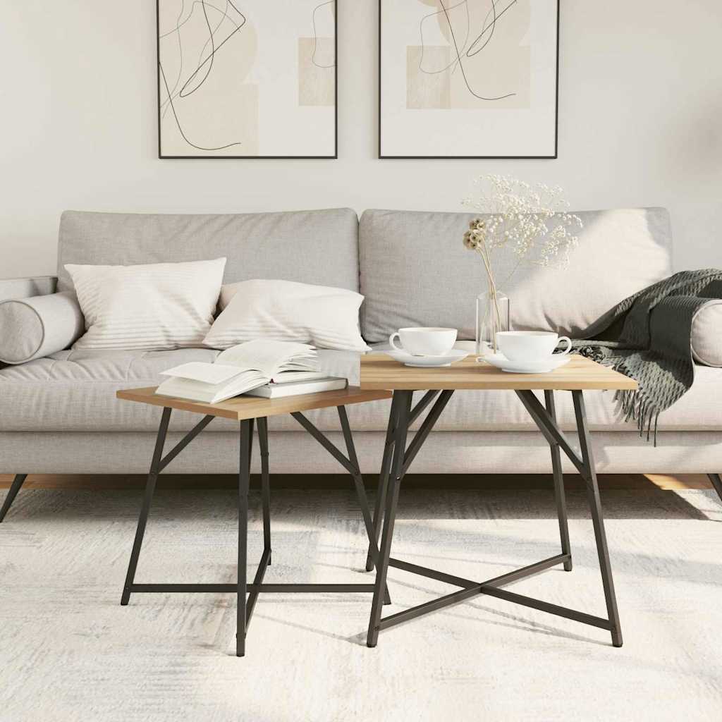 Beistelltisch-Set 2 pcs Artisan Eiche und Schwarz