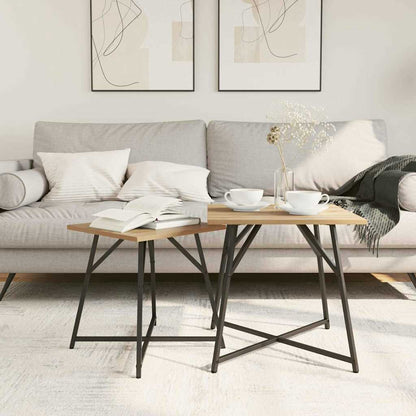 Beistelltisch-Set 2 pcs Artisan Eiche und Schwarz