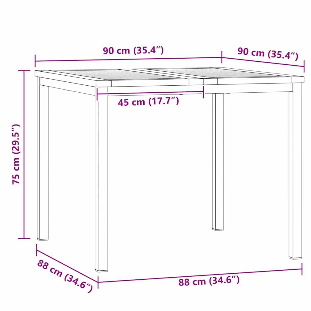 Esstischfürdraußen Braun 200x90x75cm Massives Teakholz