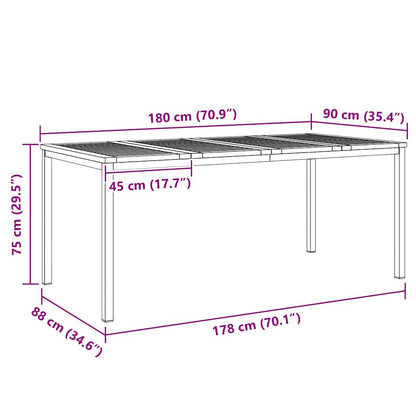 Esstisch für draußen Braun 180 x 90 x 75 cm Akazie Massivholz