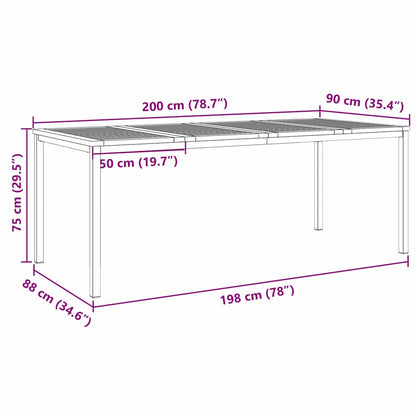 Esstischfürdraußen Braun 200x90x75cm Massives Teakholz