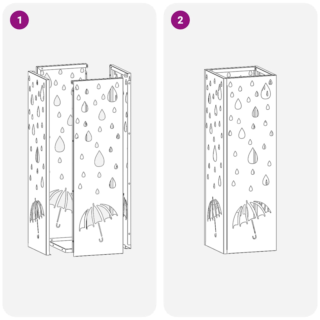 Sonnenschirmhalter Schwarz 15,5 x 15,5 x 49 cm Metall