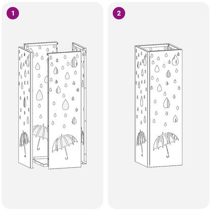 Sonnenschirmhalter Schwarz 15,5 x 15,5 x 49 cm Metall