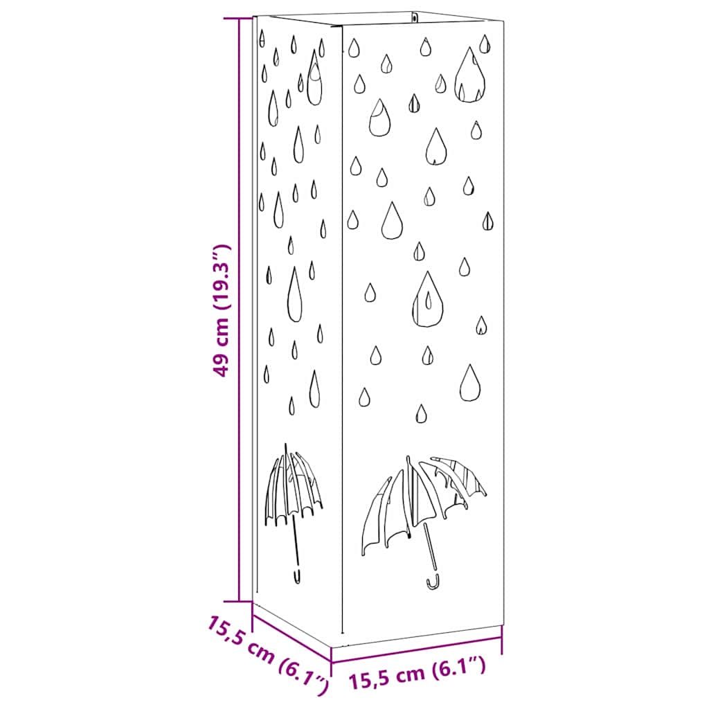 Sonnenschirmhalter Schwarz 15,5 x 15,5 x 49 cm Metall