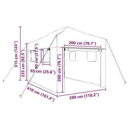 Gewächshaus mit Dach Grün 280 x 410 x 315 cm Stahl
