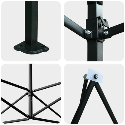 Gewächshaus mit Dach Grün 290 x 290 x 315 cm Stahl