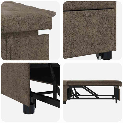 Schlafsofa Dunkelgrau 67 x 194 x 38 cm Faux Wildleder