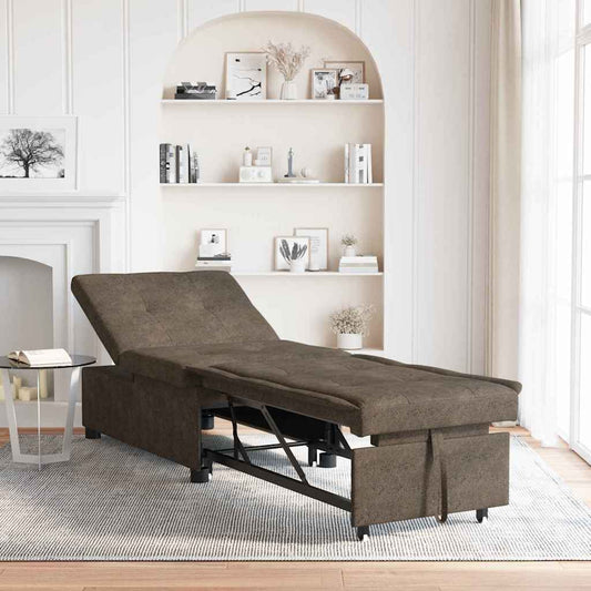 Schlafsofa Dunkelgrau 67 x 194 x 38 cm Faux Wildleder
