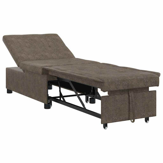 Schlafsofa Dunkelgrau 67 x 194 x 38 cm Faux Wildleder