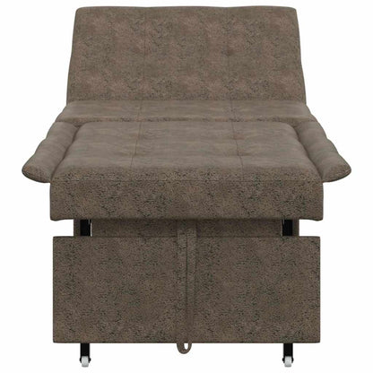 Schlafsofa Dunkelgrau 67 x 194 x 38 cm Faux Wildleder