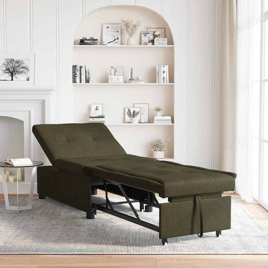 Schlafsofa Armeegrün 67 x 194 x 38 cm Faux Wildleder