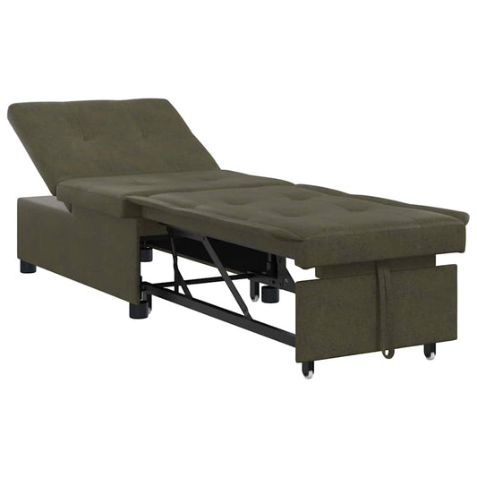 Schlafsofa Armeegrün 67 x 194 x 38 cm Faux Wildleder