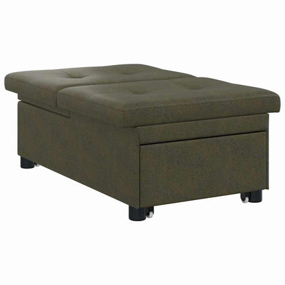 Schlafsofa Armeegrün 67 x 194 x 38 cm Faux Wildleder