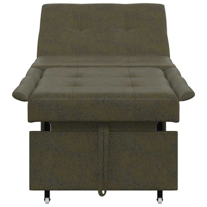 Schlafsofa Armeegrün 67 x 194 x 38 cm Faux Wildleder