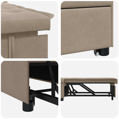 Schlafsofa mit Kissen Taupe 67 x 194 x 82 cm Sperrholz