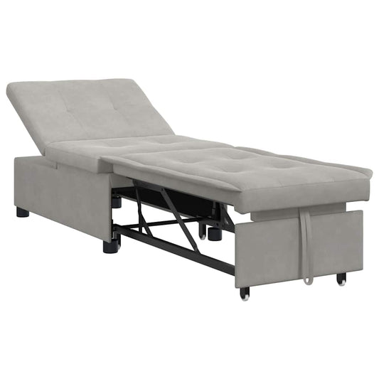 Schlafsofa mit Kissen Hellgrau 67 x 194 x 82 cm Mikrofaserstoff